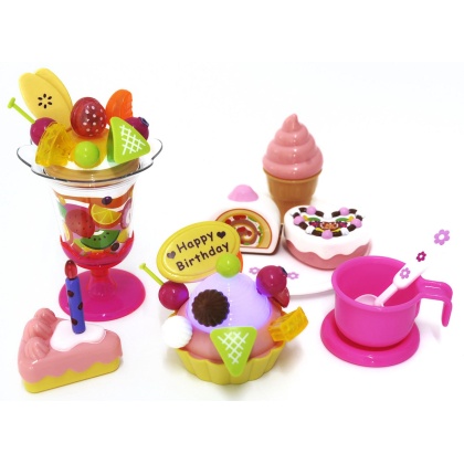 Play Food Set With Cupcake, Cakes, Ice Cream & Sundae