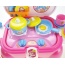 Portable Kids Kitchen Cooking Set Toy With Lights And Sounds, Folds Into Stepstool